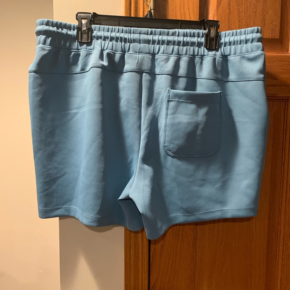 New Mondetta Women's Soft Ribbed Active Shorts, Adriatic Blue, Size L - Picture 7 of 9